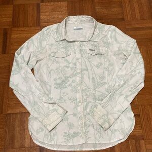 Womens Columbia Plant Print Button Down Long Sleeve Hiking Shirt (S)